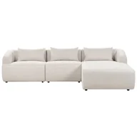 Narożniki - BELIANI Narożnik lewostronny 3-osobowy beżowy tapicerowany sofa narożna dodatkowe poduszki minimalistyczny styl - miniaturka - grafika 1
