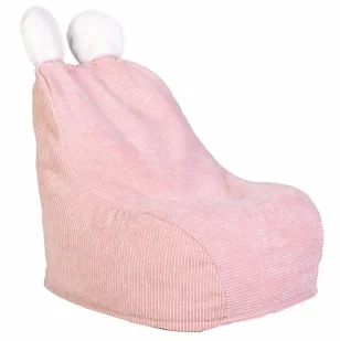 Różowe siedzisko dziecięce z pomponami F2-T49 - Pufy i podnóżki - miniaturka - grafika 1