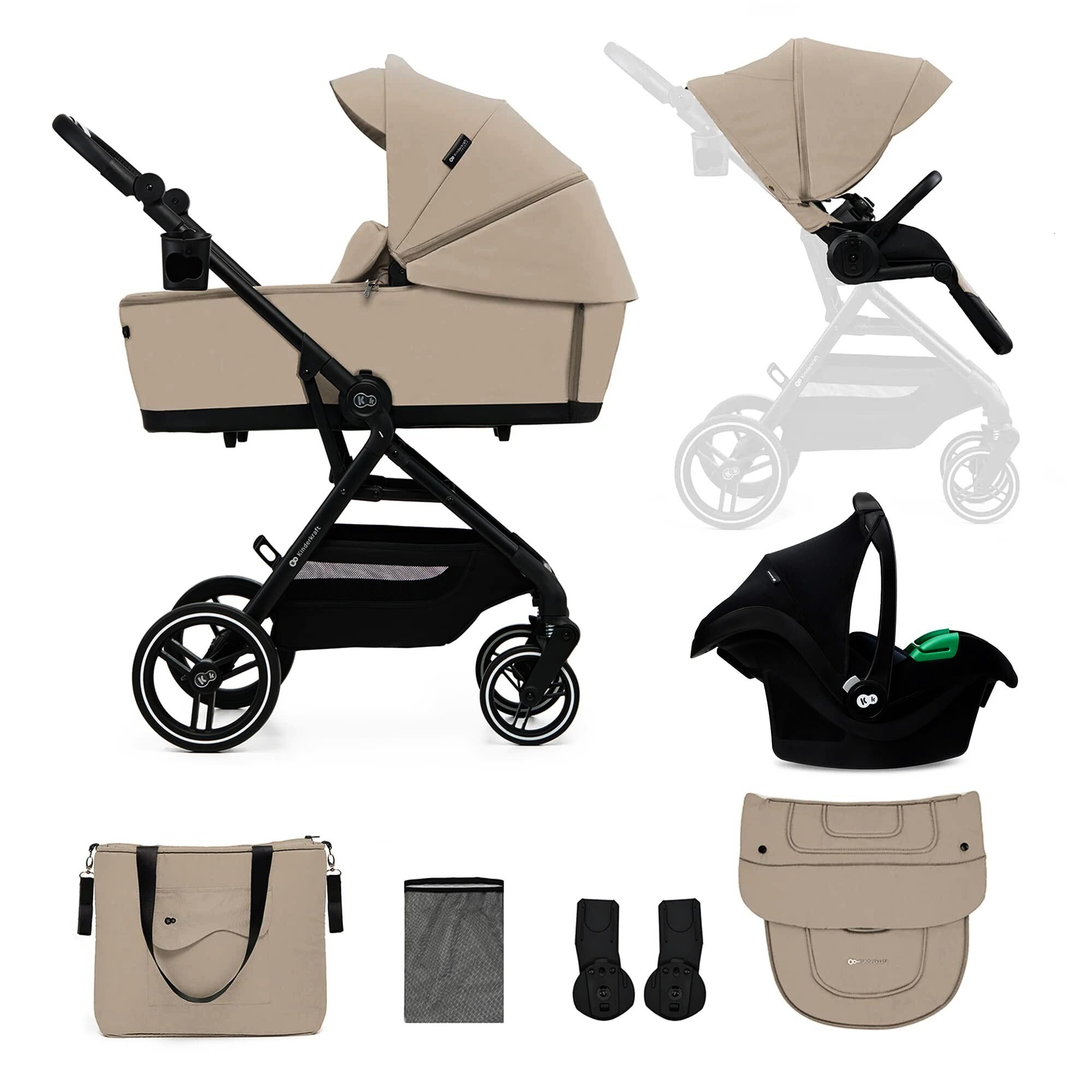 Wózek miejski Kinderkraft Yoxi 3in1 Sand Beige