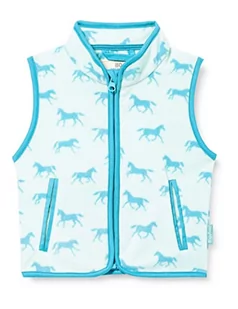 Playshoes Dziewczynka konie kamizelka polarowa, turkusowa, 98, turkusowy, 98 cm - Kurtki i płaszcze dla chłopców - miniaturka - grafika 1