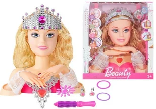 Głowa Lalki do Stylizacji z Koroną + Akcesoria LEAN Toys - Zabawki kreatywne - miniaturka - grafika 1