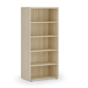 Regał biurowy PRIMO WOOD, 1781 x 800 x 500 mm, dąb naturalny - Regały biurowe - miniaturka - grafika 1