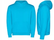 Bluzy damskie - Bluza Dresowa z Kapturem Kangurka JAKOŚĆ ROLY Capucha SU1087 TURKUS S - miniaturka - grafika 1