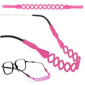 Akcesoria do okularów - Silikonowy pasek do okularów plecionka - Ciemny Róż - miniaturka - grafika 1