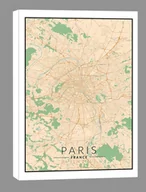 Obrazy i zdjęcia na płótnie - Paris mapa kolorowa - obraz na płótnie Wymiar do wyboru: 40x60 cm - miniaturka - grafika 1