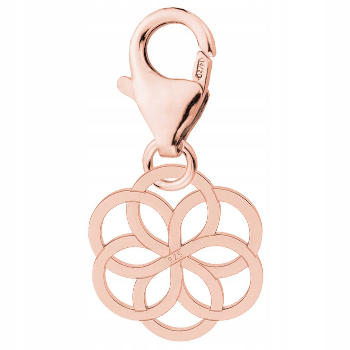 Zawieszka Pozłacana Karabińczyk z Rozetą Ażurowy Wzór Rozetka SREBRO 925