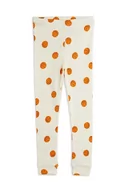 Spodnie i spodenki dla dziewczynek - Mini Rodini legginsy bawełniane dziecięce kolor biały wzorzyste - miniaturka - grafika 1