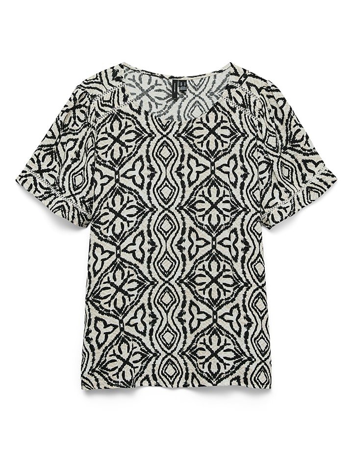 Vero Moda Bluzka w kolorze beżowo-czarnym