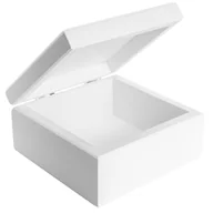 Pudełka i szkatułki - Creative Deco Małe Drewniane Pudełko 10x10x5 cm (+/- 0,5cm)| Szkatułka na biżuterię, prezentdo Decoupage, dekoracji, przechowywania| Białe - miniaturka - grafika 1