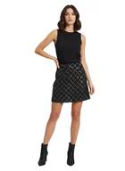 Spódnice - VERO MODA CZARNA SPÓDNICA MINI Z DŻETAMI W KRATĘ M 6BA - miniaturka - grafika 1