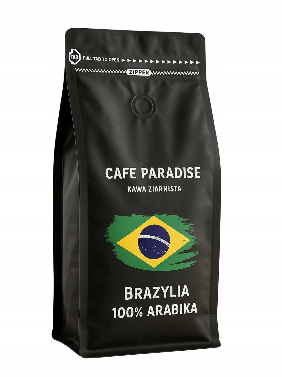Kawa ziarnista 1KG BRAZYLIA 100% ARABICA Świeżo Palona Cafe Paradise
