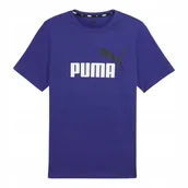 Koszulki męskie - PUMA KOSZULKA MĘSKA T-SHIRT ESS+2 COL LOGO TEE FIOLETOWA r.L - miniaturka - grafika 1