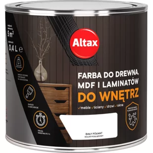 Farba do drewna, mdf, laminat 400 ml biały półmat ALTAX - Farby i impregnaty do drewna - miniaturka - grafika 1