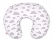 Poduszki do karmienia - Poduszka rogal do karmienia fasolka rozbieralna - chmurki szare - miniaturka - grafika 1