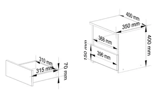 KOMODA CL1 BIAŁA / DĄB SONOMA - Komody - miniaturka - grafika 6