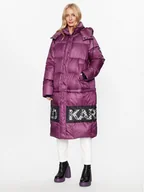 Kurtki damskie - KARL LAGERFELD Kurtka zimowa Check 236W1506 Różowy Regular Fit - miniaturka - grafika 1