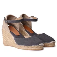 Espadryle damskie - TONI PONS Piper-GY Damskie espadryle na koturnie z bawełny i lnu, Czarny (Black), 39 EU - miniaturka - grafika 1