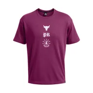 Koszulki sportowe męskie - Męska koszulka treningowa Under Armour Project Rock Terry Top Q3 - fioletowa - UNDER ARMOUR - miniaturka - grafika 1
