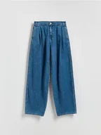 Spodnie damskie - Reserved - Jeansy barrel leg - niebieski - miniaturka - grafika 1