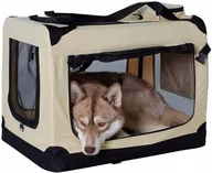 Kosze na bieliznę - dibea Pudełko transportowe dla psa torba dla psa składane pudełko transportowe pudełko samochodowe mała torba dla zwierząt, beżowy TB10043 - miniaturka - grafika 1