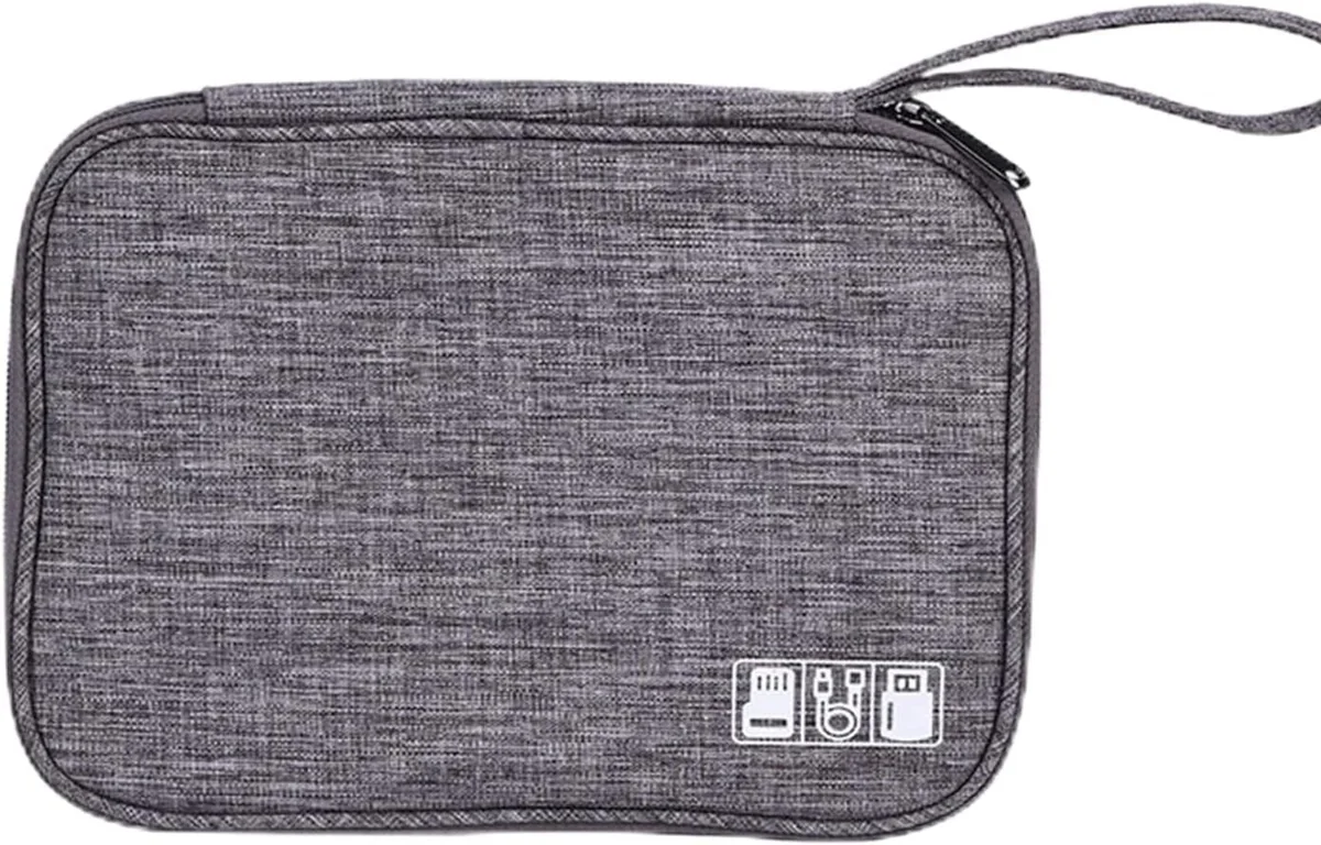 TORBA KABLI 24X17X13CM ORGANIZER ETUI POKROWIEC ELEKTRONIKI PODRÓŻNA SZARY