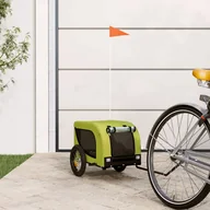 Sprzęt podróżny i transportery dla psów - vidaXL Przyczepka rowerowa dla psa, zielono-czarna, tkanina Oxford - miniaturka - grafika 1