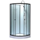 Kabiny z hydromasażem - Kabina prysznicowa zabudowana na niskim brodziku półokrągła 90x90 WSH313B-90 - miniaturka - grafika 1