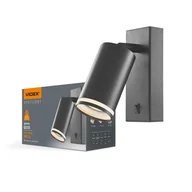 Lampy ścienne - Kinkiet ścienny Spf czarny 1xGU10x30W z włącznikiem wym: 16 x 5,5 x 5,5 cm aluminium IP20 Videx - miniaturka - grafika 1