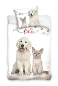 Pościel dla dzieci - Komplet pościeli bawełna 140x200cm PIES I KOT - miniaturka - grafika 1