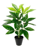 Sztuczne kwiaty - Sztuczna roślina Schefflera w doniczce, jedwabne kwiaty, sztuczna roślina pokojowa, realistyczna, roślina zielona, doniczkowa, połuch, biura, aralia, roślina dekoracyjna - miniaturka - grafika 1