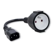 Kable komputerowe i do monitorów - Qoltec Adapter IEC 320 C14/ FRENCH | 0.15m (0NC) - miniaturka - grafika 1