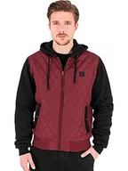 Kurtki męskie - Urban Classics Męska bluza z kapturem z kapturem Diamond Quilt Jacket, Streetwear pikowana kurtka dla mężczyzn, burgund/czarny, S - miniaturka - grafika 1