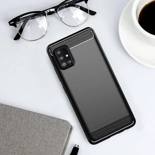 Carbon Case elastyczne etui pokrowiec Samsung Galaxy A51 5G niebieski - Etui i futerały do telefonów - miniaturka - grafika 9
