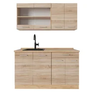 Meble kuchenne - Vicco Pojedyncza kuchnia R-Line, Dąb Sonoma/Goldkraft, 140 cm bez blatu roboczego - miniaturka - grafika 1