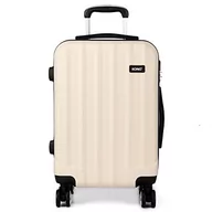 Walizki - Kono Lekka walizka podróżna z twardą obudową ABS z 4 kółkami, BEŻOWY, 28 inch, Carry On - miniaturka - grafika 1