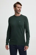 Swetry męskie - Calvin Klein sweter z domieszką jedwabiu kolor zielony lekki K10K113549 - miniaturka - grafika 1