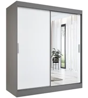 Szafy - Szafa przesuwna antracyt + biały 180 cm K2-Z86 - miniaturka - grafika 1