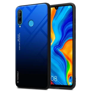 Pokrowiec Do Huawei P30 LITE Etui w NIEBIESKO - CZARNY TPU Obudowa Case Cover Plecki Ochronny Cadorabo - Etui i futerały do telefonów - miniaturka - grafika 1