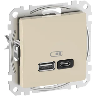 Ładowarka USB A+C SEDNA Design & Elements 45W beżowe - Gniazdka elektryczne - miniaturka - grafika 1