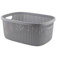 Kosze na bieliznę - Kosz rattan do magla 32 l szary - miniaturka - grafika 1