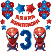 Balony i akcesoria - ZESTAW BALONY NA 3 TRZECIE URODZINY SPIDERMAN - miniaturka - grafika 1
