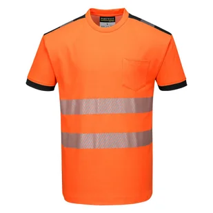 PORTWEST T181 T-SHIRT OSTRZEGAWCZY PW3 ; POMARAŃCZOWY/CZARNY - Odzież robocza - miniaturka - grafika 1