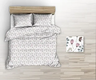 Pościel z kory 220x200 biała różowa granatowa beżowa kwiatowy rzucik - Pościel - miniaturka - grafika 1