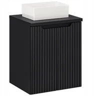 Szafki łazienkowe - CZARNA szafka łazienkowa NOVA BLACK 82-50 2D z umywalką i blatem 50 cm - miniaturka - grafika 1