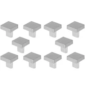 Zawiasy, okucia i inne akcesoria - Klamki do drzwi, kwadratowe uchwyty do szafek, uchwyty meblowe do szafek, garderób, szuflad, 10 sztuk (srebrne) - miniaturka - grafika 1
