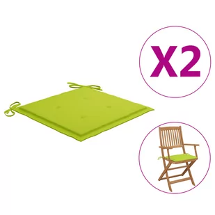 vidaXL Poduszki na krzesła ogrodowe 2 szt. jasnozielone 40x40x4 cm Darmowa dostawa 314026 - Pozostałe meble ogrodowe - miniaturka - grafika 1