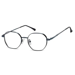 Okulary zerówki sześcioboczne oprawki korekcyjne medium M297F granatowe - Okulary korekcyjne, oprawki, szkła - miniaturka - grafika 1