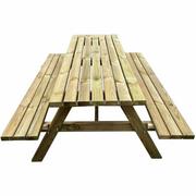 Meble ogrodowe - Meble ogrodowe jadalniane stół z ławkami drewniane 4IQ - miniaturka - grafika 1