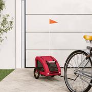 Sprzęt podróżny i transportery dla psów - vidaXL Przyczepka rowerowa dla psa, czerwona, tkanina Oxford i żelazo - miniaturka - grafika 1