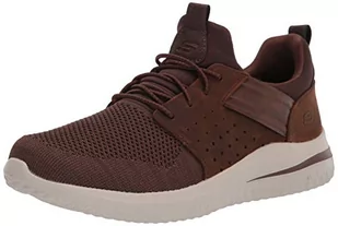 Skechers Męskie trampki Delson 3.0 Cicada, Ciemnobrązowa dzianinowa siatka W skóra, 48.5 EU - Trampki męskie - miniaturka - grafika 1